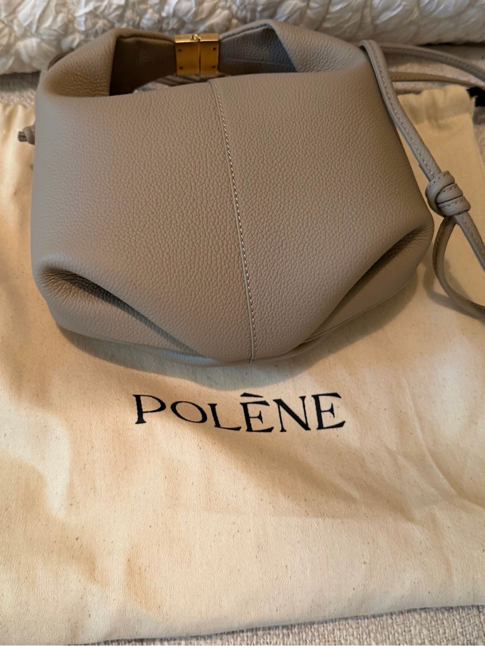 Polene Bern Textured Taupe Bag. NWT